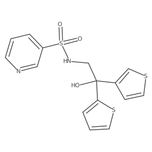 N-(2-hydroxy-2-(thiophen-2-yl)-2-(thiophen-3-yl)ethyl)pyridine-3-sulfonamide Structure