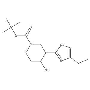 Tert-butyl 4-amino-3-(3-ethyl-1,2,4-oxadiazol-5-yl)piperidine-1-carboxylate Structure