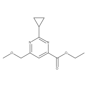 Ethyl 2-cyclopropyl-6-(methoxymethyl)pyrimidine-4-carboxylate结构式
