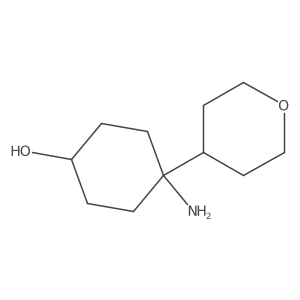 4-Amino-4-(oxan-4-yl)cyclohexan-1-ol结构式