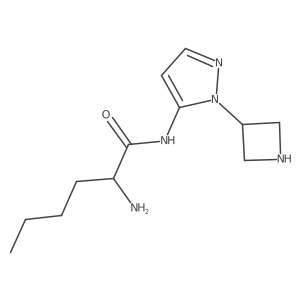 2-amino-N-[1-(azetidin-3-yl)-1H-pyrazol-5-yl]hexanamide Structure