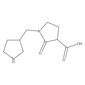 2-Oxo-1-[(pyrrolidin-3-yl)methyl]pyrrolidine-3-carboxylic acid结构式