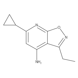 6-Cyclopropyl-3-ethyl-[1,2]oxazolo[5,4-b]pyridin-4-amine结构式