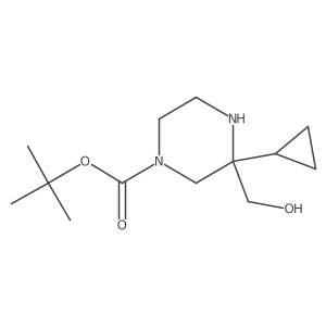 Tert-butyl 3-cyclopropyl-3-(hydroxymethyl)piperazine-1-carboxylate Structure