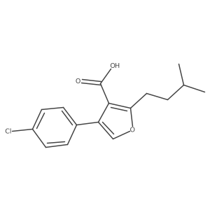 4-(4-Chlorophenyl)-2-(3-methylbutyl)furan-3-carboxylic acid Structure