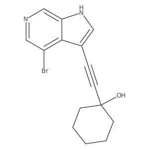 1-(2-{4-bromo-1H-pyrrolo[2,3-c]pyridin-3-yl}ethynyl)cyclohexan-1-ol结构式