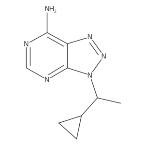 3-(1-cyclopropylethyl)-3H-[1,2,3]triazolo[4,5-d]pyrimidin-7-amine结构式