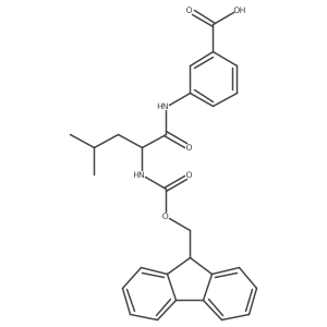 3-[(2R)-2-({[(9H-fluoren-9-yl)methoxy]carbonyl}amino)-4-methylpentanamido]benzoic acid结构式