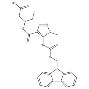 (3S)-3-{[5-({[(9H-fluoren-9-yl)methoxy]carbonyl}amino)-1-methyl-1H-pyrazol-4-yl]formamido}pentanoic acid Structure