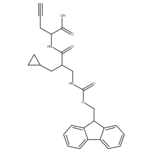 2-[2-(cyclopropylmethyl)-3-({[(9H-fluoren-9-yl)methoxy]carbonyl}amino)propanamido]pent-4-ynoic acid Structure