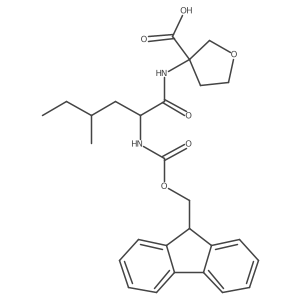 3-[2-({[(9H-fluoren-9-yl)methoxy]carbonyl}amino)-4-methylhexanamido]oxolane-3-carboxylic acid结构式