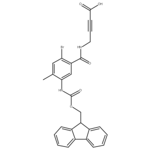 4-{[2-bromo-5-({[(9H-fluoren-9-yl)methoxy]carbonyl}amino)-4-methylphenyl]formamido}but-2-ynoic acid结构式
