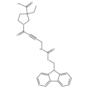 1-[4-({[(9H-fluoren-9-yl)methoxy]carbonyl}amino)but-2-ynoyl]-3-methoxypyrrolidine-3-carboxylic acid结构式