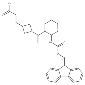 3-{1-[2-({[(9H-fluoren-9-yl)methoxy]carbonyl}amino)cyclohexanecarbonyl]azetidin-3-yl}propanoic acid结构式