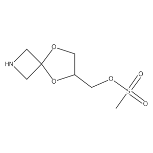 5,8-Dioxa-2-azaspiro[3.4]octan-6-ylmethyl methanesulfonate结构式