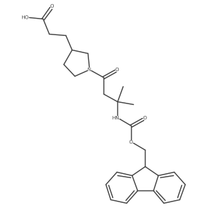 3-{1-[3-({[(9H-fluoren-9-yl)methoxy]carbonyl}amino)-3-methylbutanoyl]pyrrolidin-3-yl}propanoic acid结构式