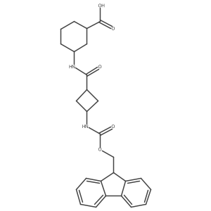(1RS&,3RS&)-3-[(1rs,3rs)-3-({[(9H-fluoren-9-yl)methoxy]carbonyl}amino)cyclobutaneamido]cyclohexane-1-carboxylic acid结构式