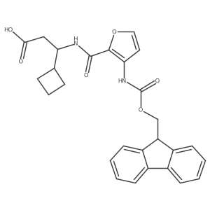 3-cyclobutyl-3-{[3-({[(9H-fluoren-9-yl)methoxy]carbonyl}amino)furan-2-yl]formamido}propanoic acid结构式