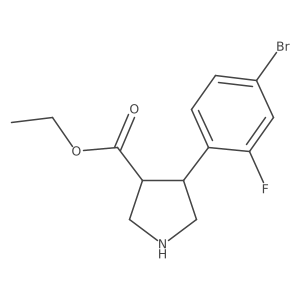 Ethyl 4-(4-bromo-2-fluorophenyl)pyrrolidine-3-carboxylate结构式