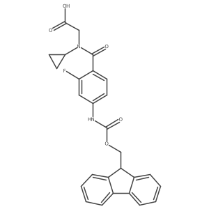 2-{N-cyclopropyl-1-[4-({[(9H-fluoren-9-yl)methoxy]carbonyl}amino)-2-fluorophenyl]formamido}acetic acid Structure
