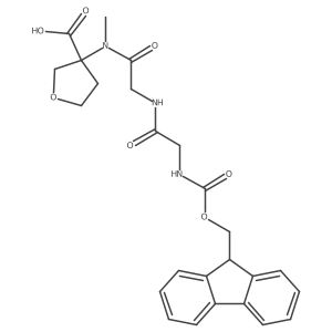 3-{2-[2-({[(9H-fluoren-9-yl)methoxy]carbonyl}amino)acetamido]-N-methylacetamido}oxolane-3-carboxylic acid结构式