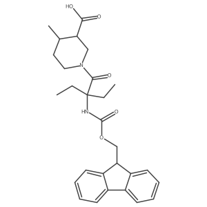 1-[2-ethyl-2-({[(9H-fluoren-9-yl)methoxy]carbonyl}amino)butanoyl]-4-methylpiperidine-3-carboxylic acid Structure