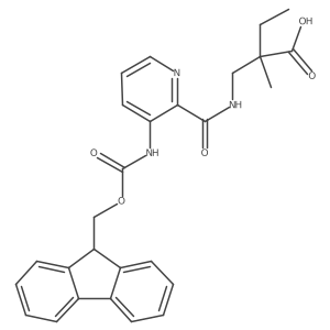 2-({[3-({[(9H-fluoren-9-yl)methoxy]carbonyl}amino)pyridin-2-yl]formamido}methyl)-2-methylbutanoic acid结构式