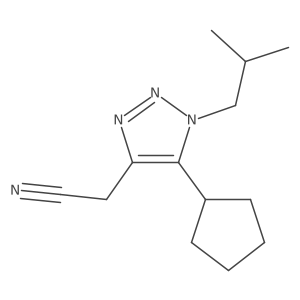 2-[5-cyclopentyl-1-(2-methylpropyl)-1H-1,2,3-triazol-4-yl]acetonitrile结构式
