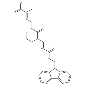 4-{2-[({[(9H-fluoren-9-yl)methoxy]carbonyl}amino)methyl]pentanamido}-2-methylbut-2-enoic acid Structure