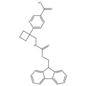 6-{1-[({[(9H-fluoren-9-yl)methoxy]carbonyl}amino)methyl]cyclobutyl}pyridine-3-carboxylic acid Structure