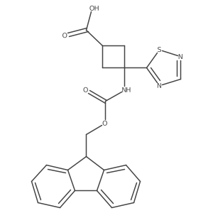 3-({[(9H-fluoren-9-yl)methoxy]carbonyl}amino)-3-(1,2,4-thiadiazol-5-yl)cyclobutane-1-carboxylic acid Structure