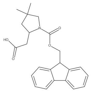 2-(1-{[(9H-fluoren-9-yl)methoxy]carbonyl}-4,4-dimethylpyrrolidin-2-yl)acetic acid Structure