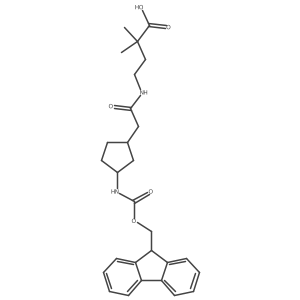 rac-4-{2-[(1R,3S)-3-({[(9H-fluoren-9-yl)methoxy]carbonyl}amino)cyclopentyl]acetamido}-2,2-dimethylbutanoic acid结构式