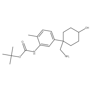 tert-butyl N-{5-[1-(aminomethyl)-4-hydroxycyclohexyl]-2-methylphenyl}carbamate结构式