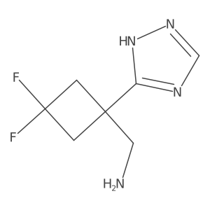 [3,3-difluoro-1-(1H-1,2,4-triazol-3-yl)cyclobutyl]methanamine结构式