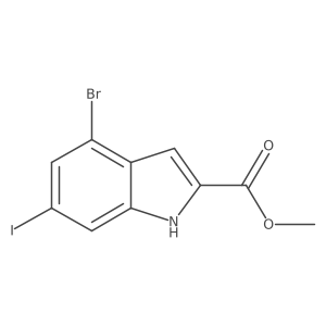 Methyl 4-bromo-6-iodo-1H-indole-2-carboxylate结构式