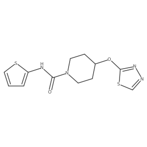 4-((1,3,4-thiadiazol-2-yl)oxy)-N-(thiophen-2-yl)piperidine-1-carboxamide结构式