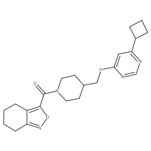 (4-(((6-Cyclobutylpyrimidin-4-yl)oxy)methyl)piperidin-1-yl)(4,5,6,7-tetrahydrobenzo[c]isoxazol-3-yl)methanone结构式