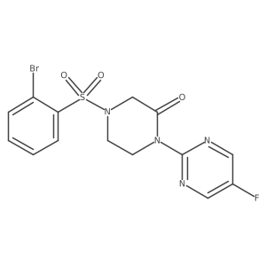 4-(2-Bromobenzenesulfonyl)-1-(5-fluoropyrimidin-2-yl)piperazin-2-one结构式