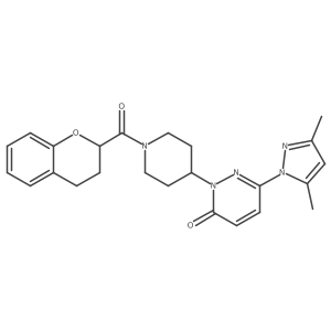 2-[1-(3,4-dihydro-2H-1-benzopyran-2-carbonyl)piperidin-4-yl]-6-(3,5-dimethyl-1H-pyrazol-1-yl)-2,3-dihydropyridazin-3-one结构式