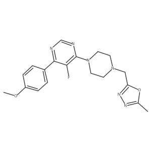 2-[[4-[5-Fluoro-6-(4-methoxyphenyl)pyrimidin-4-yl]piperazin-1-yl]methyl]-5-methyl-1,3,4-oxadiazole Structure