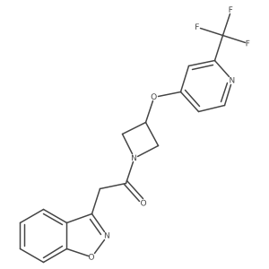 2-(1,2-Benzoxazol-3-yl)-1-[3-[2-(trifluoromethyl)pyridin-4-yl]oxyazetidin-1-yl]ethanone结构式