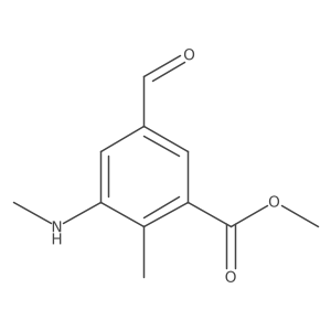 Methyl 5-formyl-2-methyl-3-(methylamino)benzoate结构式