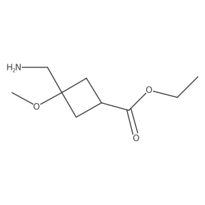 Ethyl (1s,3s)-3-(aminomethyl)-3-methoxycyclobutane-1-carboxylate结构式