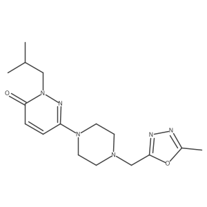 6-{4-[(5-Methyl-1,3,4-oxadiazol-2-yl)methyl]piperazin-1-yl}-2-(2-methylpropyl)-2,3-dihydropyridazin-3-one结构式