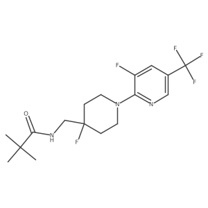 N-({4-fluoro-1-[3-fluoro-5-(trifluoromethyl)pyridin-2-yl]piperidin-4-yl}methyl)-2,2-dimethylpropanamide结构式