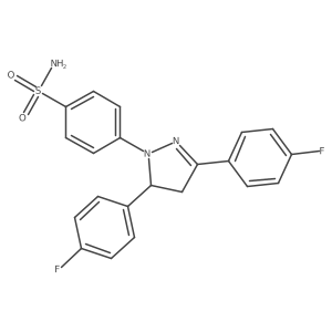 4-(3,5-bis(4-fluorophenyl)-4,5-dihydro-1H-pyrazol-1-yl)benzenesulfonamide结构式