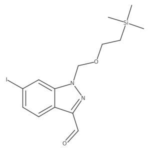 6-Iodo-1-[[2-(trimethylsilyl)ethoxy]methyl]-1H-indazole-3-carboxaldehyde结构式