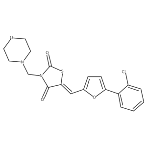 (5E)-5-{[5-(2-chlorophenyl)furan-2-yl]methylidene}-3-(morpholin-4-ylmethyl)-1,3-thiazolidine-2,4-dione结构式