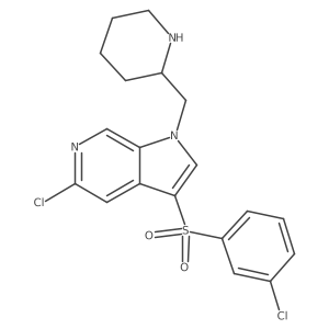 1h-Pyrrolo[2,3-c]pyridine,5-chloro-3-[(3-chlorophenyl)sulfonyl]-1-(2-piperidinylmethyl)-结构式